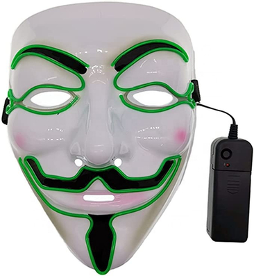 Lampeggiamento luminoso della maschera di protezione di Halloween LED del pirata informatico per il costume di cosplay
