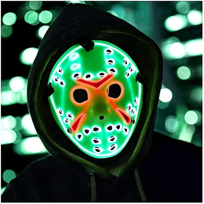 Maschera di protezione di cosplay di Jason Horror Halloween LED per il travestimento