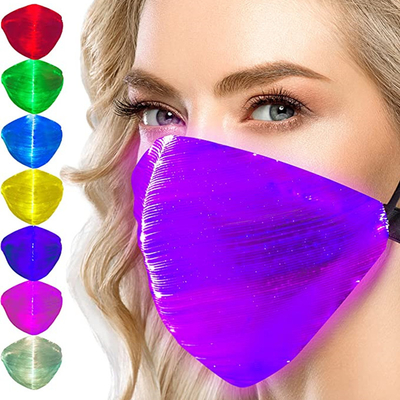 La luce programmabile a fibra ottica della maschera di protezione del LED 7 colora i 5 modi infiammanti
