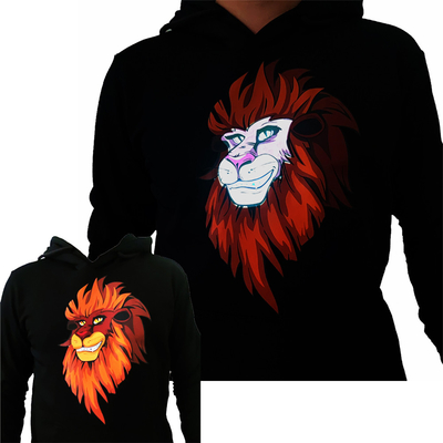 Maglietta infiammante delle coppie LED con il cotone 100% di Lion Pattern Unisex