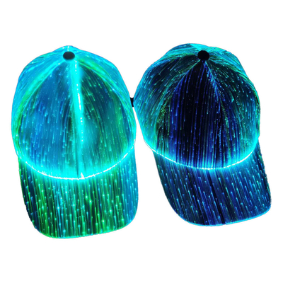 Luci d'ardore ricaricabili luminose a fibra ottica di USB dei cappelli di baseball del LED 7