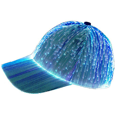 Coppia la ricarica infiammante d'ardore di USB dei cappucci di fibra ottica dei cappelli del LED
