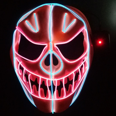 Festa al neon d'ardore flessibile della maschera di protezione del cavo di EL della zucca di Halloween LED che accende maschera