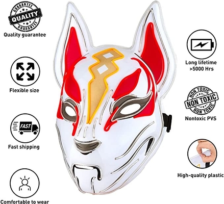 Il Fox va alla deriva la maschera di protezione di Halloween LED si accende per il partito del gioco di cosplay
