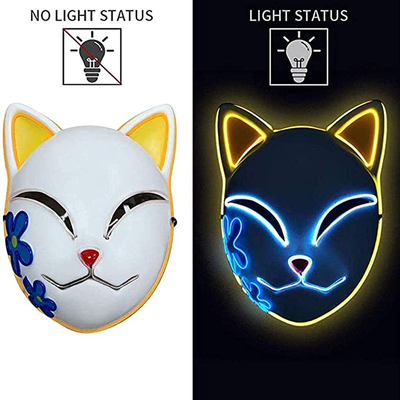 La maschera di protezione giapponese di anime LED dell'assassino del demone di Halloween si accende per il cosplay