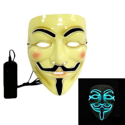 Lampeggiamento luminoso della maschera di protezione di Halloween LED del pirata informatico per il costume di cosplay