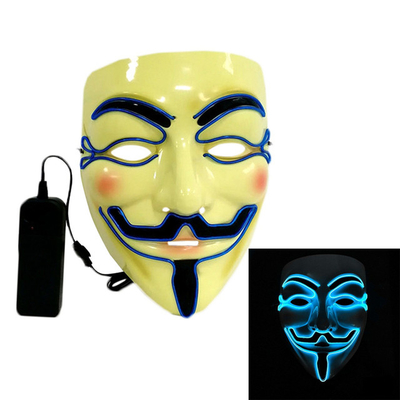 Lampeggiamento luminoso della maschera di protezione di Halloween LED del pirata informatico per il costume di cosplay