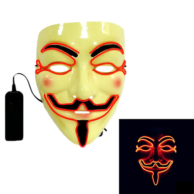 Lampeggiamento luminoso della maschera di protezione di Halloween LED del pirata informatico per il costume di cosplay
