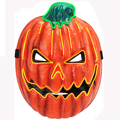 La zucca di Halloween accende la maschera di protezione con gli elastici regolabili