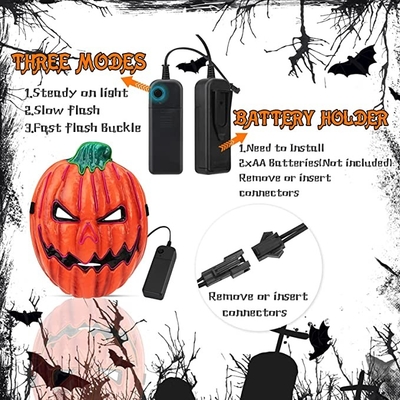 La zucca di Halloween accende la maschera di protezione con gli elastici regolabili