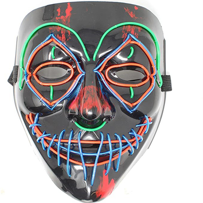 Multi luminoso spaventoso della maschera di protezione di Halloween LED di colore nello scuro