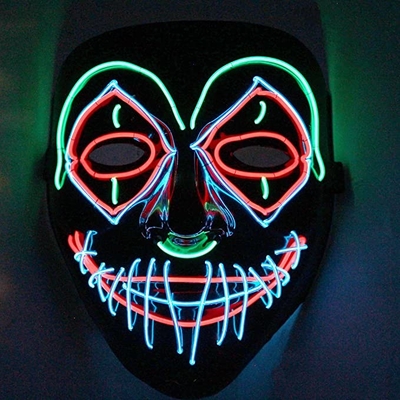 Multi luminoso spaventoso della maschera di protezione di Halloween LED di colore nello scuro