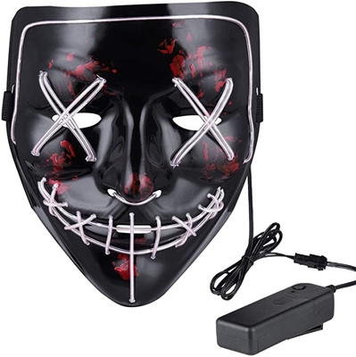 Il travestimento accende la maschera della purga di Halloween luminosa con 10 colori di differenza