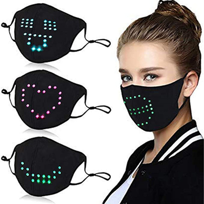 La maschera di protezione programmabile di animazione LED di riconoscimento della voce del LED si accende