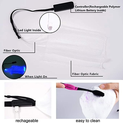 Il LED accende il colore della maschera di protezione 7 accende l'ardore ricaricabile di USB nello scuro