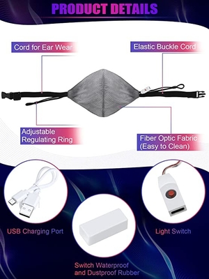 Colore luminoso della maschera di protezione di rave del LED il multi accende il lampeggiamento alla notte