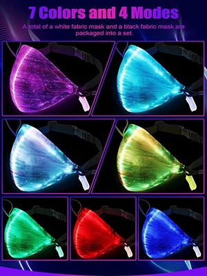 Colore luminoso della maschera di protezione di rave del LED il multi accende il lampeggiamento alla notte