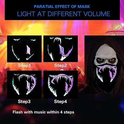 Progettazione reattiva del veleno del suono della maschera di protezione di voce LED di rave