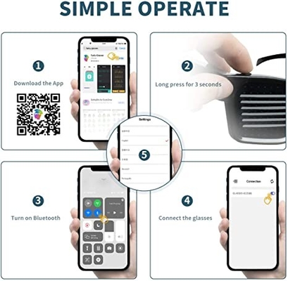 Il App di Bluetooth ha collegato gli occhiali programmabili di Smart DIY di vetro del LED