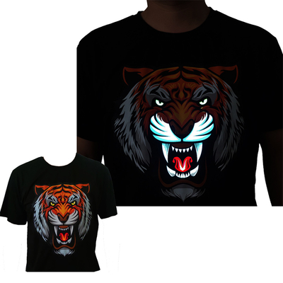 Il LED accende la maglietta con Tiger Patter i 3 modi infiammanti luminosi per il night-club del DJ del partito