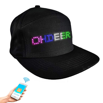 Pubblicazione del cappello dell'esposizione di LED con il nero ricaricabile di controllo del App di Bluetooth