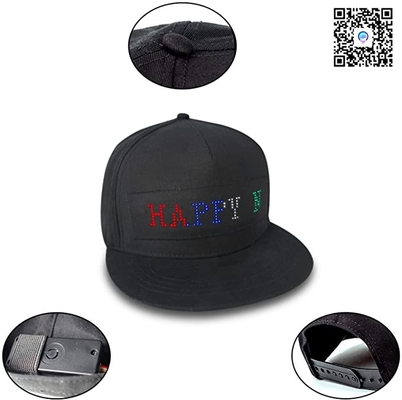 Pubblicazione del cappello dell'esposizione di LED con il nero ricaricabile di controllo del App di Bluetooth