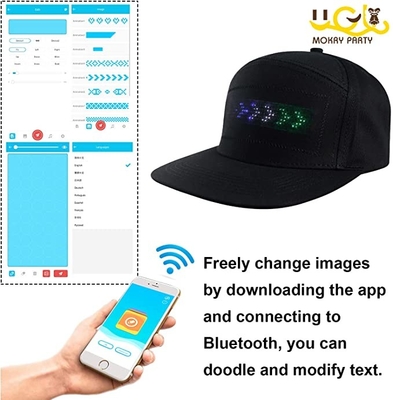Cappuccio animato dell'esposizione del cappello del messaggio di Bluetooth LED per il festival del partito