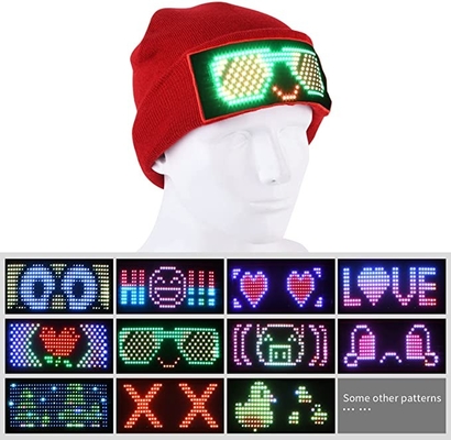 Editabile unisex del cappuccio di Beanie Hat Bluetooth APP DIY LED Smart dell'esposizione