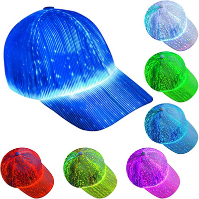Il LED accende i cappucci a fibra ottica dei cappelli di baseball per le donne degli uomini