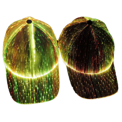 Berretti da baseball luminosi a fibra ottica 7 cappucci d'ardore di colori regolabili