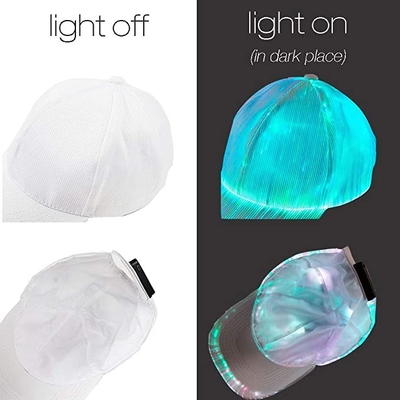Berretti da baseball luminosi a fibra ottica 7 cappucci d'ardore di colori regolabili
