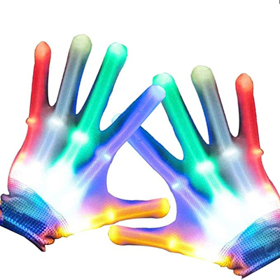Regalo luminoso del LED dei guanti multicolori della luce buon per bianco dei bambini