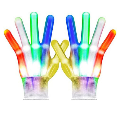 I guanti bianchi della luce del LED per gli adulti 5 dei bambini colora i 6 modi leggeri