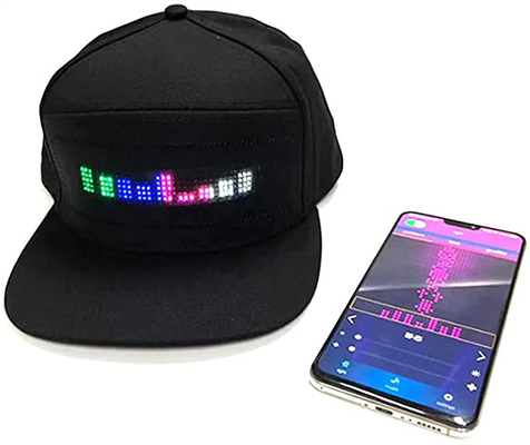 Berretto nero programmabile del messaggio del segno del cappello animato di Bluetooth LED
