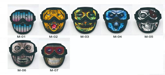 L'equalizzatore principale a comando vocale della maschera di USB Halloween si accende in scuro