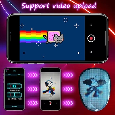 Fronte che trasforma i video programmabili dell'immagine del GIF della maschera del LED Digital