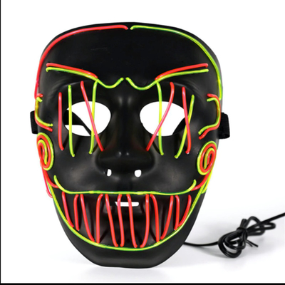 Il burlone trasversale Halloween del punto ha condotto la maschera di protezione per il partito che Coplay si accende nello scuro