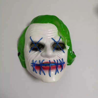 Burlone verde Halloween principale per accendere maschera per il cosplay del partito di travestimento