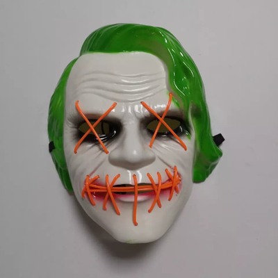 Burlone verde Halloween principale per accendere maschera per il cosplay del partito di travestimento