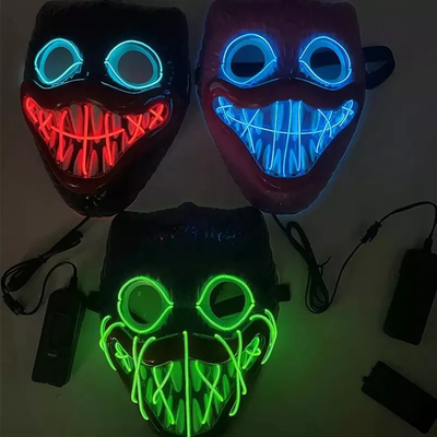 Materiale del PVC della maschera di protezione di Bobby Light Up Halloween LED per il partito di cosplay