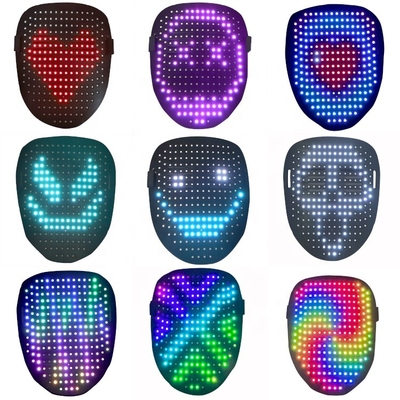 La maschera del partito di Halloween LED con il gesto che percepisce il LED ha acceso la maschera di trasformazione del fronte