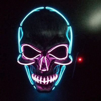 Accenda il colore della maschera di protezione di Halloween LED del cavo di EL DC3V 10 facoltativo