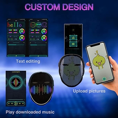 Pubblicando il testo del modello della maschera di protezione dell'esposizione del LED DIY carichi il controllo di APP delle immagini