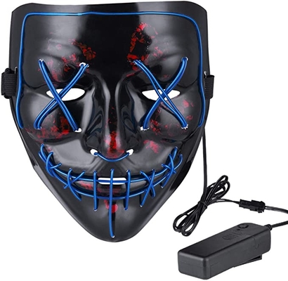 La purga spaventosa della maschera di protezione di Halloween LED accende la maschera del PVC per gli adulti