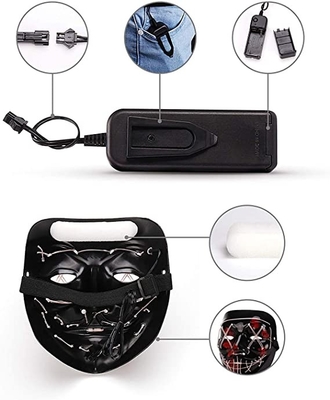 La purga spaventosa della maschera di protezione di Halloween LED accende la maschera del PVC per gli adulti