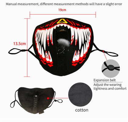 Modi infiammanti della maschera di protezione di voce LED di USB 4 ricaricabili per il partito Halloween